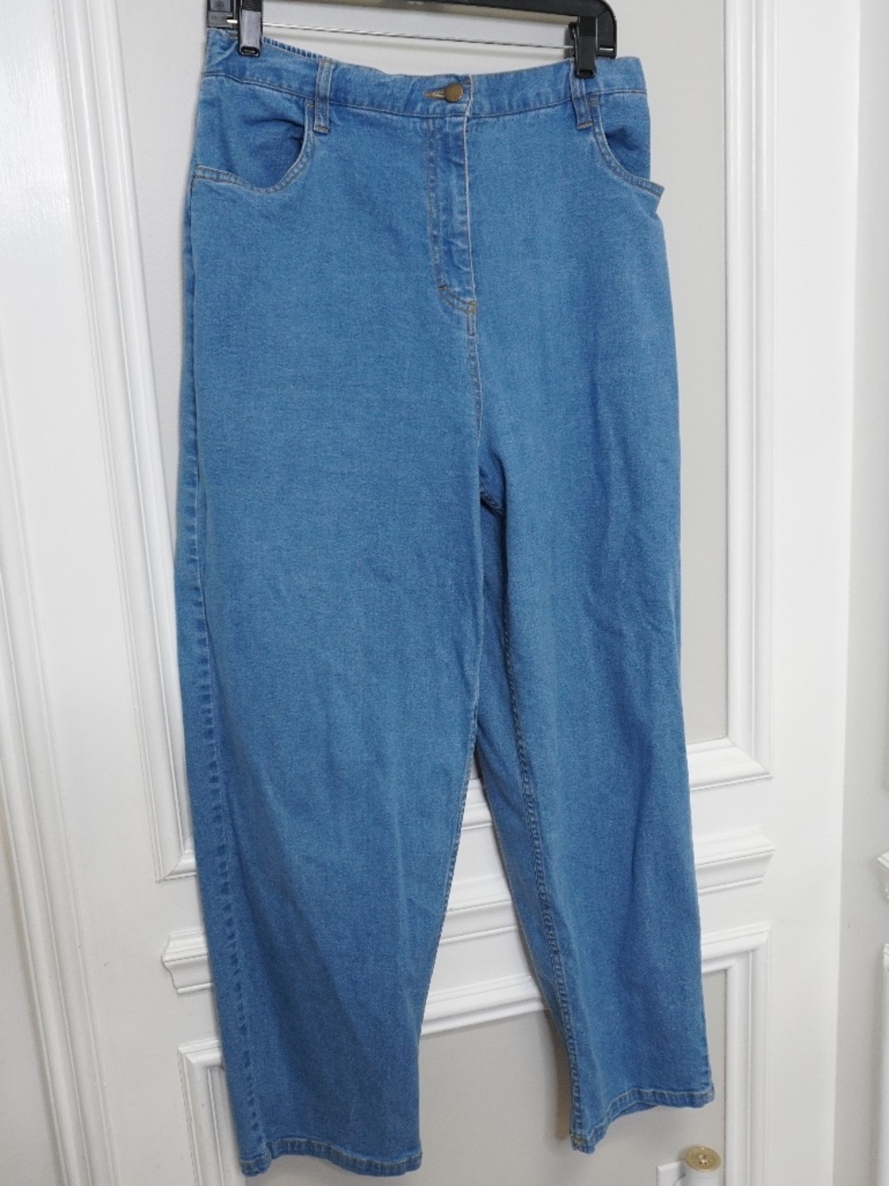 Blair Vintage Y2K Elastic-Waist Straight-Leg Mom Jeans, Size 14